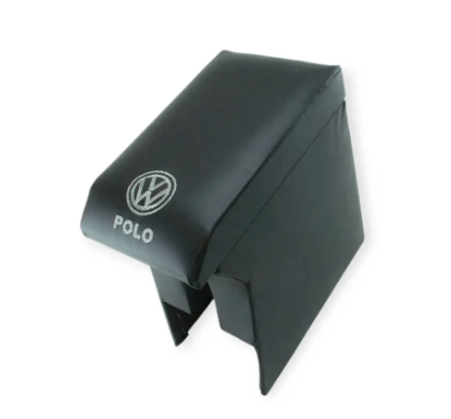 подлокотник VW Polo 2010->  черный  с вышивкой (кожзам)