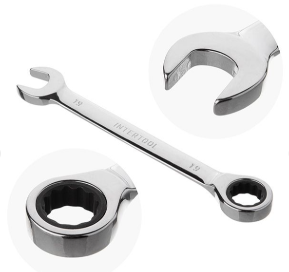 набор ключей  рожково-накидных с трещеткой  8-19 мм  6 шт (планшет) CrV XT-1302 - зображення 2