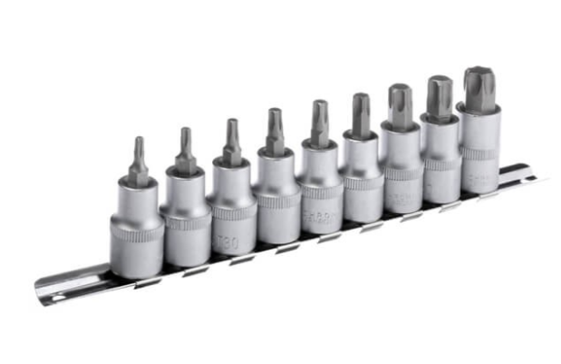 набор головок-вставок TORX 1/2"  9шт, T20-T70 (планка)
