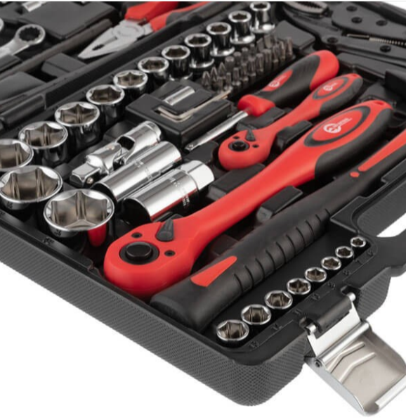 набор инструмента 1/2",1/4"   72 шт  с битами, ключами, молоток, клещи ET-6073 - зображення 4