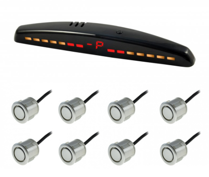 парктроник 8 датчиков 18,5мм Cyclone SV-8M LED дисплей-шкала/звук. сигнал/серый