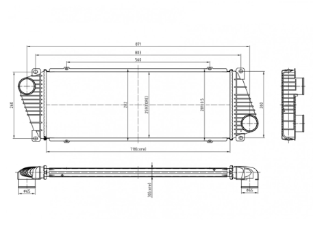 радиатор интеркулера MB Sprinter CDI (96-06)  (HART)