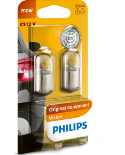 лампа A 12V R10W BA15s PHILIPS (пара)