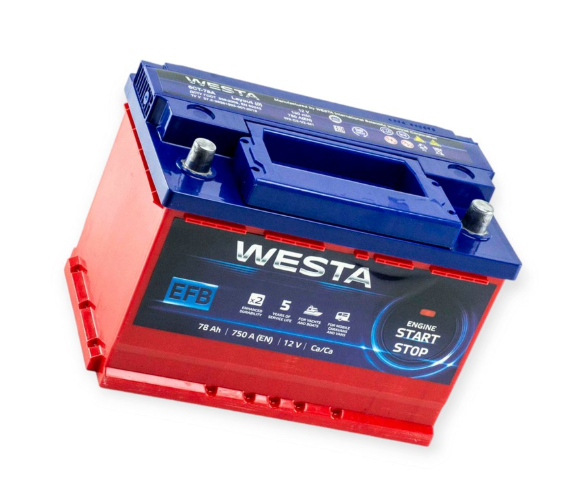 Аккумулятор   Westa  78Ач 750A EFB (Start-Stop) (L3) (0) Евро прав +