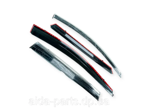 ветровик Honda CR-V 2006–2012 (скотч) TopVisor  c хром молдингом