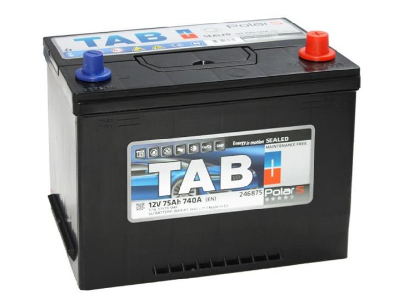 АКБ TAB POLAR S (Asia), R"+" 75Ah, En740 (269 x 173 x 198/218) правый "+"