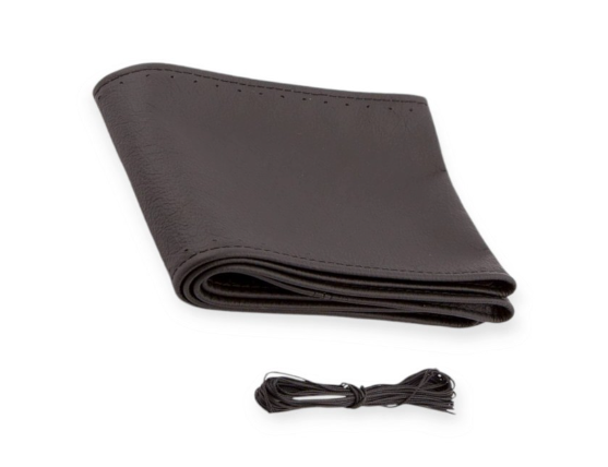 оплетка руля  XL  кожа  (41 - 43 см)  черная CarLife  с иголкой CW41/43 - зображення 2