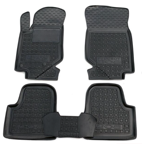 коврики салона Peugeot 208 2021-> борт 2,5см, с перемычкой