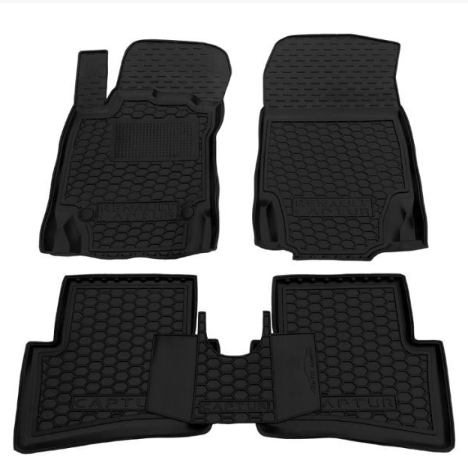 коврики салона Renault Captur 2013-2019 борт 2,5см, с перемычкой