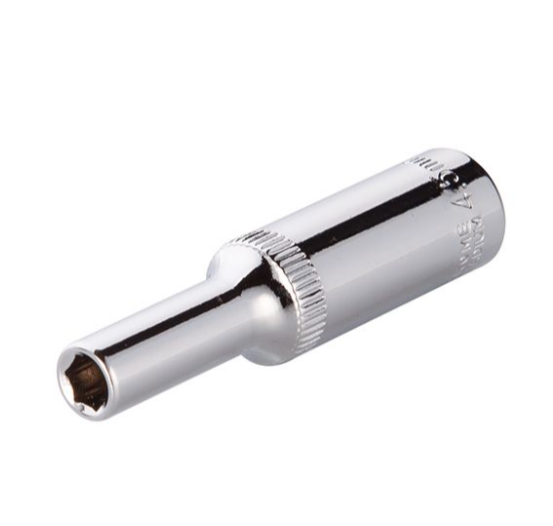 головка торцевая шестигранная удлиненная 1/4"  4,5 мм CrV