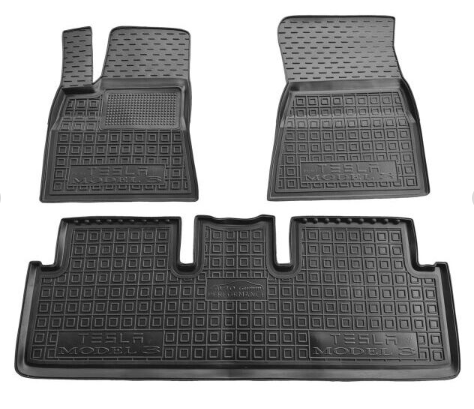 коврики салона Tesla Model 3 Perfomens 2022-> борт 2,5см, с перемычкой