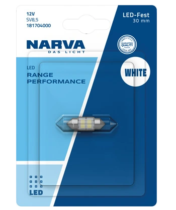 Лампа светодиодная AC лазер. 12-10 WHITE  0,6W 30мм 6000K Narva 181704000 - зображення 2