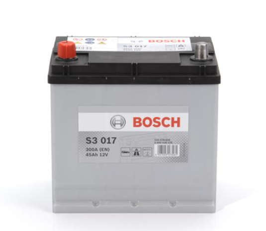 Аккумулятор Bosch S3, 45Ah, En300, левый "+" 219x135x225 (ДхШхВ)