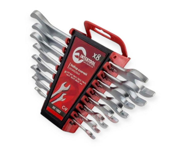 набор ключей рожковых  6-22 мм  8 шт (планшет) CrV Satine