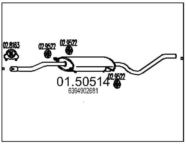 Средняя часть выхлопной системы (Резонатор)