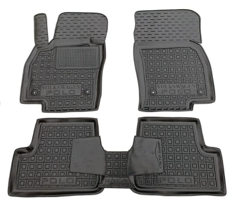 коврики салона VW Polo 2018-> (5 дв.) хетчбек борт 2,5см, с перемычкой