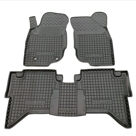 коврики салона Toyota Hilux 2004-2015 борт 2,5см, с перемычкой