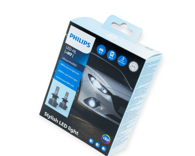 лампа LED H7 12V-24V Ultion PRO 3022 +100% PHILIPS радиатор+вентилятор