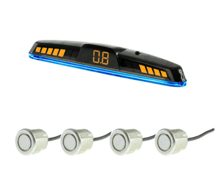 парктроник 4 датчика 18,5 мм Cyclone SJ-4D LED дисплей-шкала/звук. сигнал/серый