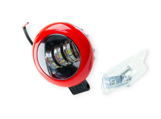 фара дополнительная LED  круглая 120х50 (Дм/Ш) 30W красная окантовка