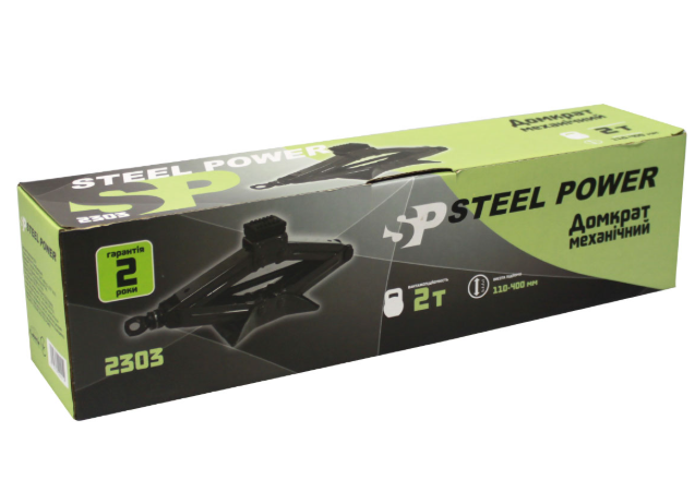 домкрат ромбовый  2Т    110-400мм  резиновая опора Steel Power SPR 2303 - зображення 3