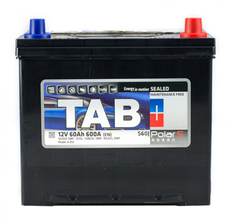 АКБ TAB POLAR S (Asia), R"+" 60Ah, En600 (230 x 173 x 200/220) правый "+"