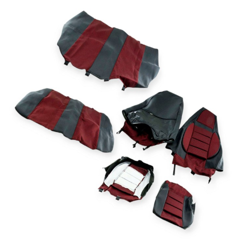 чехлы салона ВАЗ 2108-21099, 2113-2115 "пилот LUX" красные  комбинированные