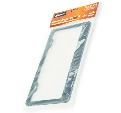 рамка под номер  книжка  "Америка" нержавейка 30,5х15,5 см (2 отверствия) черная