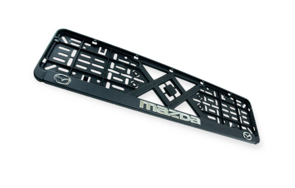 рамка под номер книжка  "MAZDA"  рельефная хром улучшенная