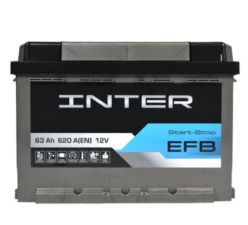 Аккумулятор  INTER  63Ач 620A EFB (L2) (1)