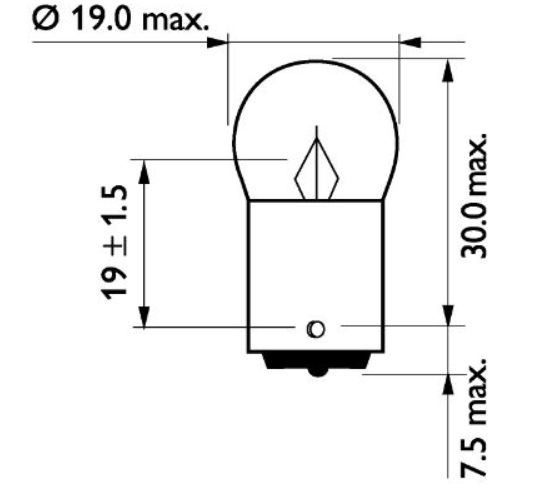 лампа A 24V R10W BA15s PHILIPS 13814CP - зображення 2