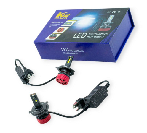 лампа LED H4 12V K12Mini 6500K 70W 14000L радиатор + обманка