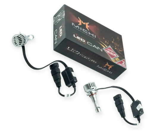 лампа LED HB3/HB4 12V-24V MICHI Can 5500K 5300L с обманкой радиатор с вентилятором