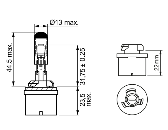лампа H27/1 12V 27W BOSCH 1987302024 - зображення 2