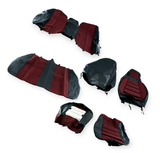 чехлы салона ВАЗ 2110 "пилот" красные комбинированые