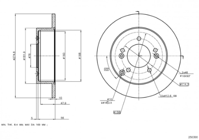 диск тормозной зад. Kia Carens III 06-> (d275x10mm)  (HART)