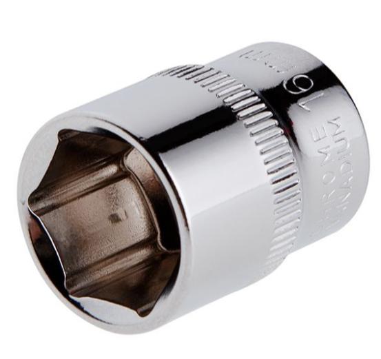 головка торцевая шестигранная 3/8"  16 мм CrV