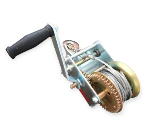 лебёдка ручная барабанная стальной трос d-4.5мм, 10м, 900кг Intertool