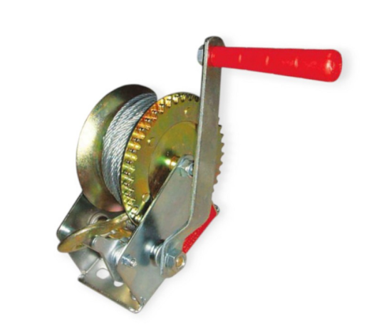 лебёдка ручная барабанная стальной трос d-4.2мм, 10м, 450кг Intertool