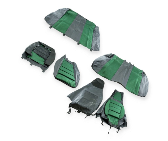 чехлы салона ВАЗ 2107, 2104 (сид. 2107) "пилот" зеленые комбинированные