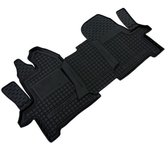 коврики салона Ford Transit 2014-> 1+2 борт 2,5см, с перемычкой