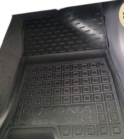 коврики салона Hyundai Kona (Electric) 2023-> борт 2,5см, с перемычкой "под заказ" 12162 - зображення 2