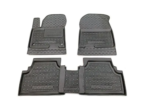 коврики салона Hyundai Kona (Electric) 2018-2022 борт 2,5см, с перемычкой