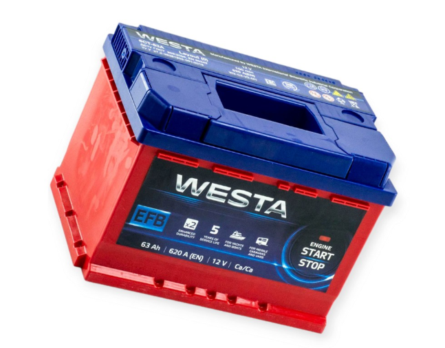 Аккумулятор   Westa  63Ач 620A EFB (Start-Stop) (L2) (0) Евро прав +