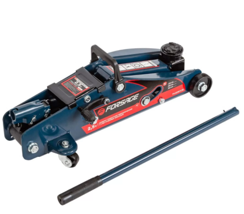домкрат гидравл. подкатной 2,5 Т 140-387мм  (коробка) с резиновой накладкой, фиксатор Forsage