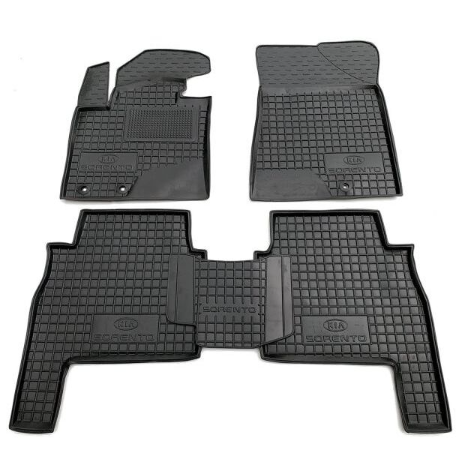 коврики салона Kia Sorento 2010-2013 борт 2,5см, с перемычкой
