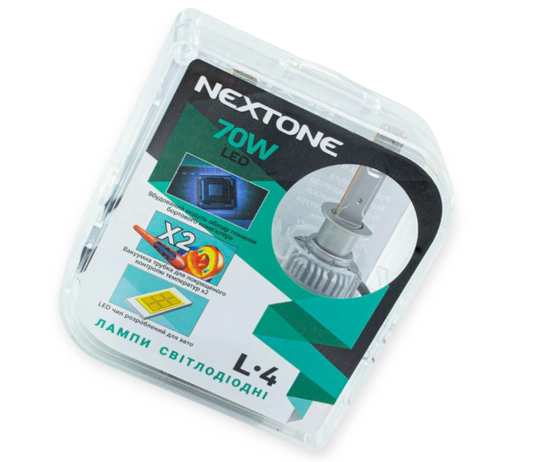 лампа LED H1 12V Nextone L4 70W 6000K 18000L радиатор с вентилятором+обманка