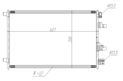 радиатор кондиционера Nissan Qashqai 1.6dCi 11->  (HART)