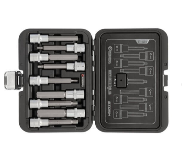 набор головок - вставок 1/2"  6 граней HEX  9шт 4-17 мм, 100мм, S2  (футляр) Storm ET-8406 - зображення 3