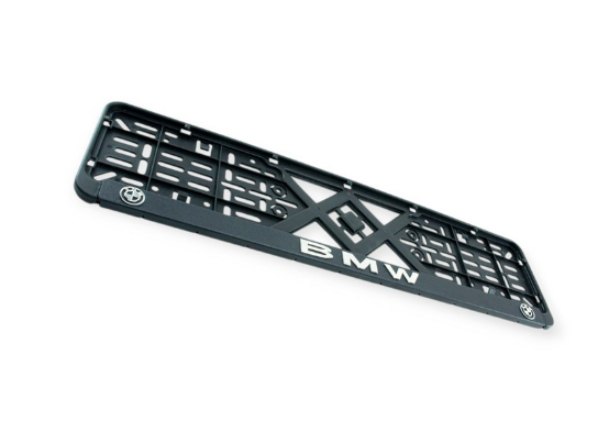 рамка под номер книжка  "BMW"  рельефная хром улучшенная